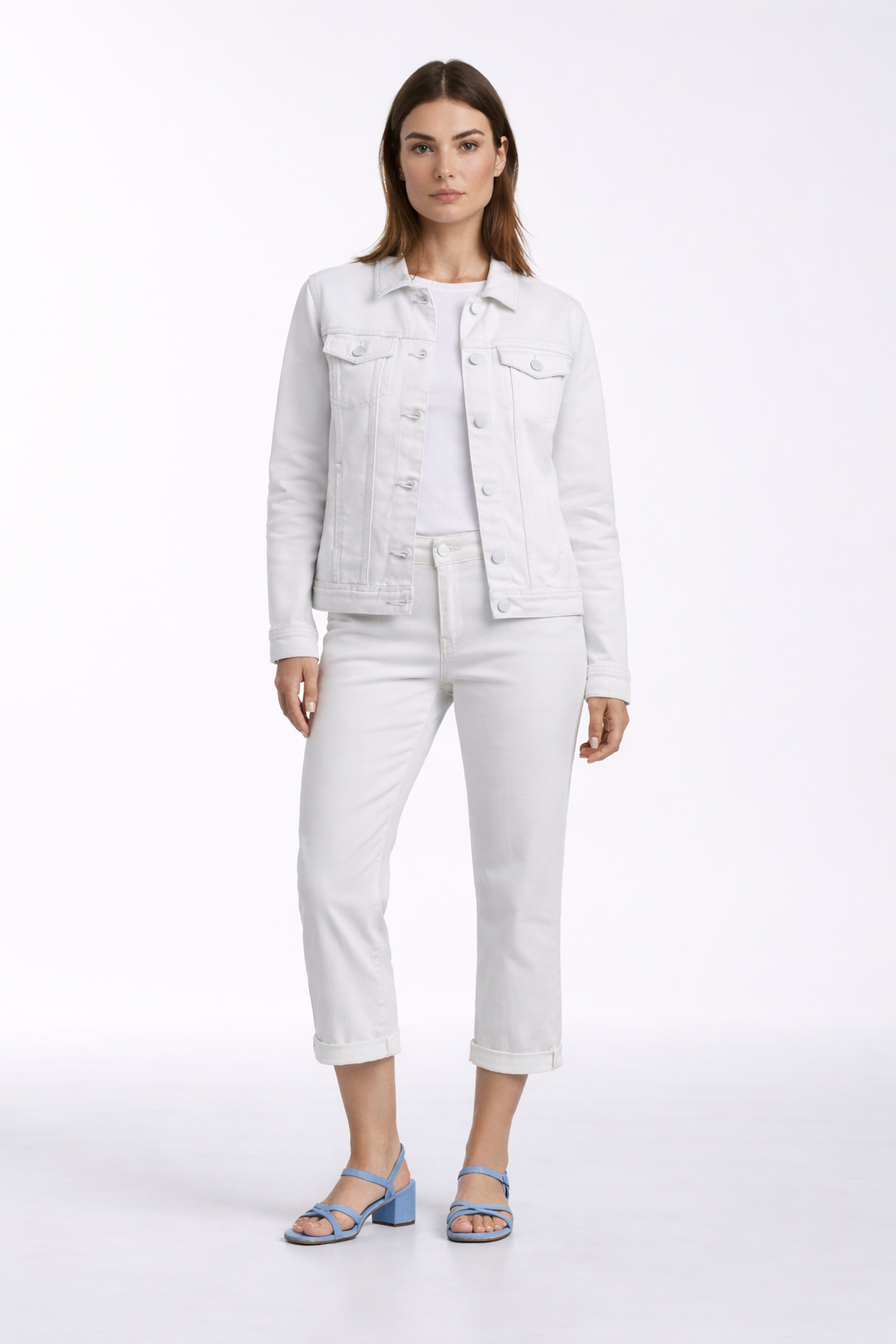 Bright White Stretch Denim Jacket – Classic Fit | Carreli Jeans®