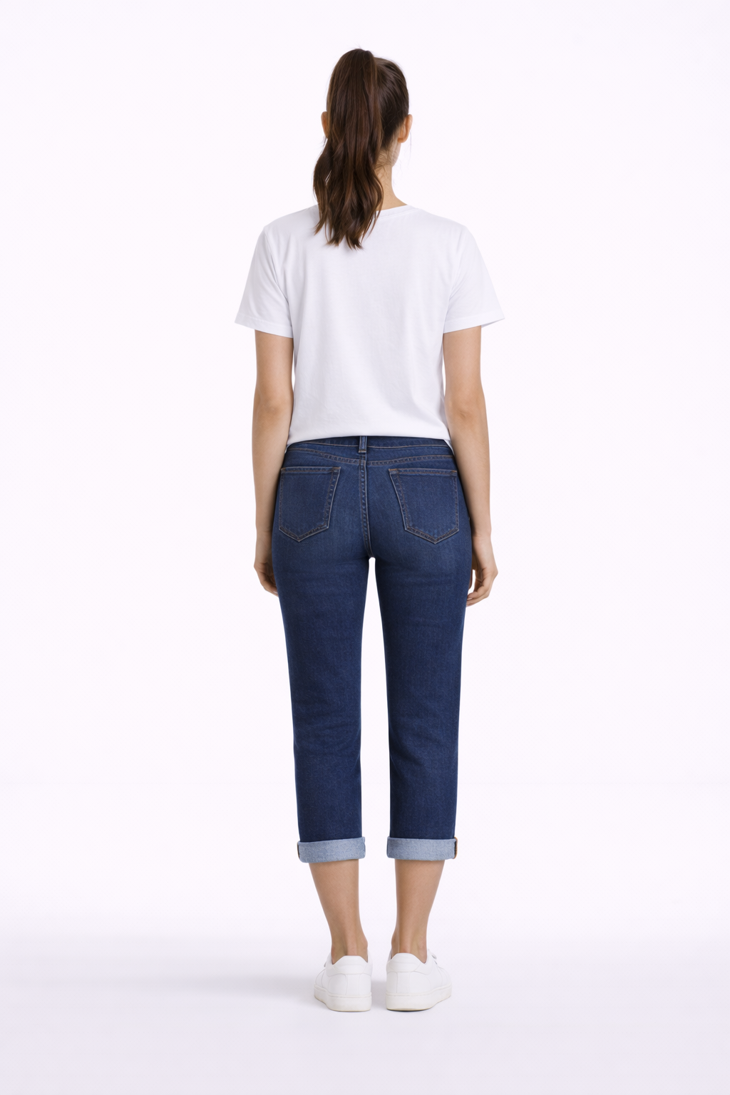 Mid Stone Stretch Denim Capri – Classic Fit | Carreli Jeans®