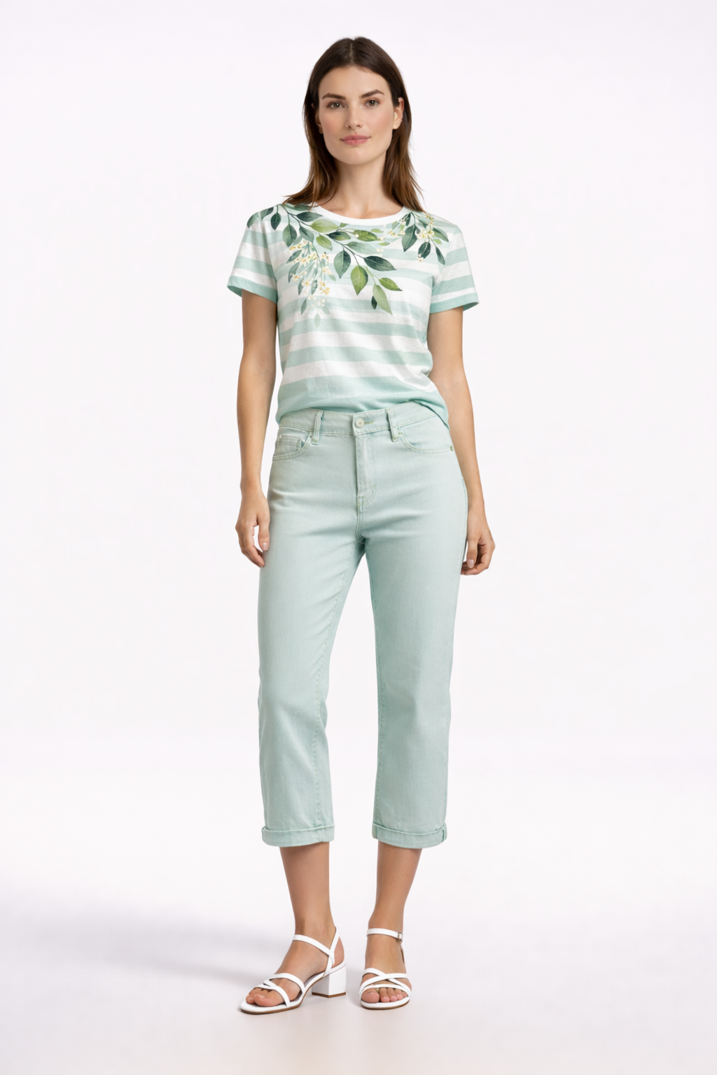 Misty Jade Stretch Denim Capri – Classic Fit | Carreli Jeans®