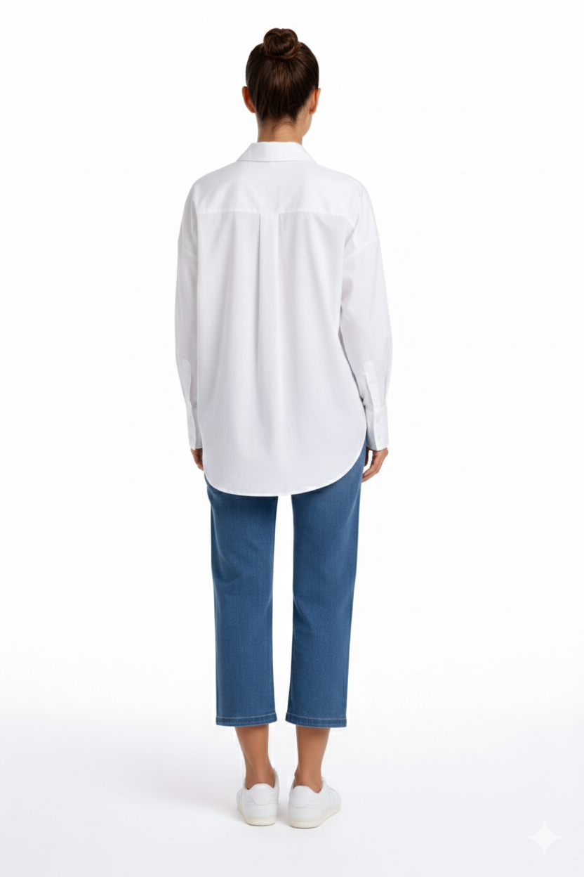 Mid Stone Wash Premium Denim Pull-On Ankle Kick Flair | Carreli Jeans®