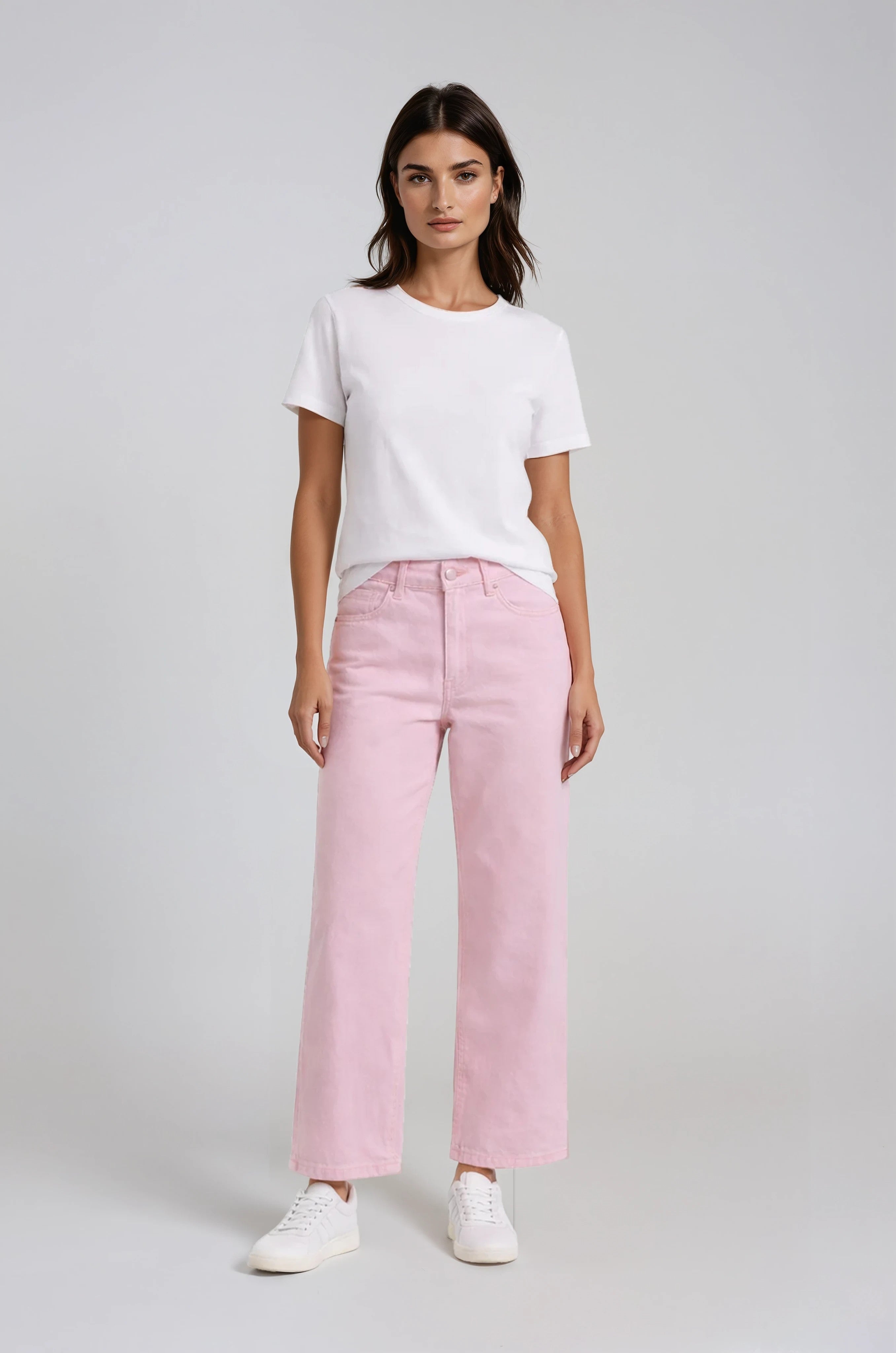 Premium Denim Ankle Kick Flare in Heavenly Pink | Carreli Jeans®