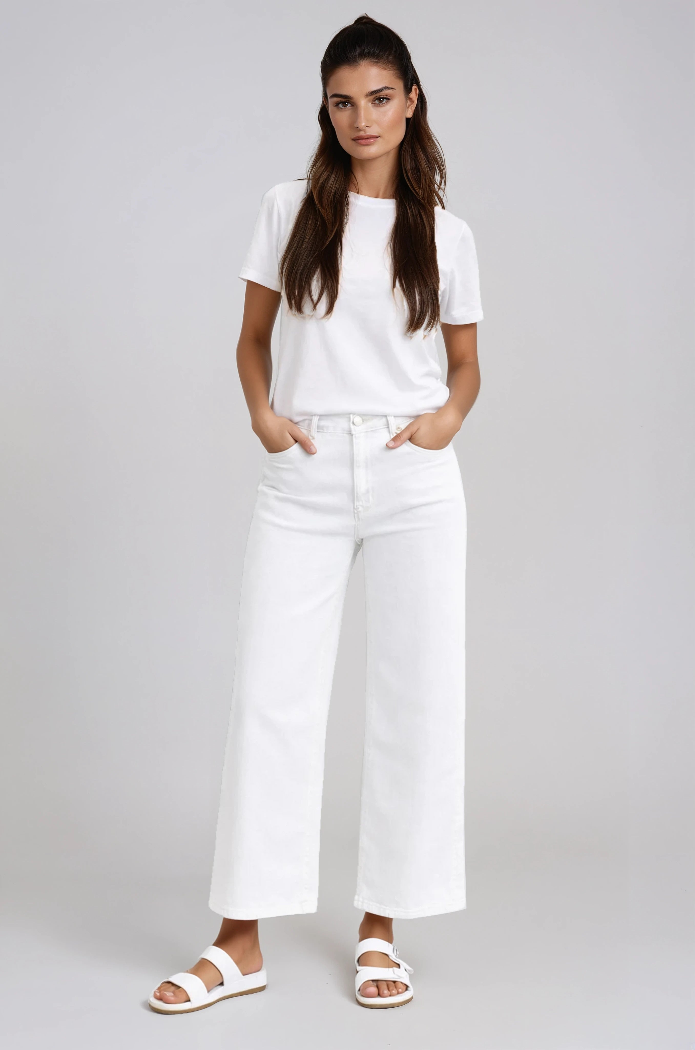 Premium Denim Gaucho in White | Carreli Jeans®