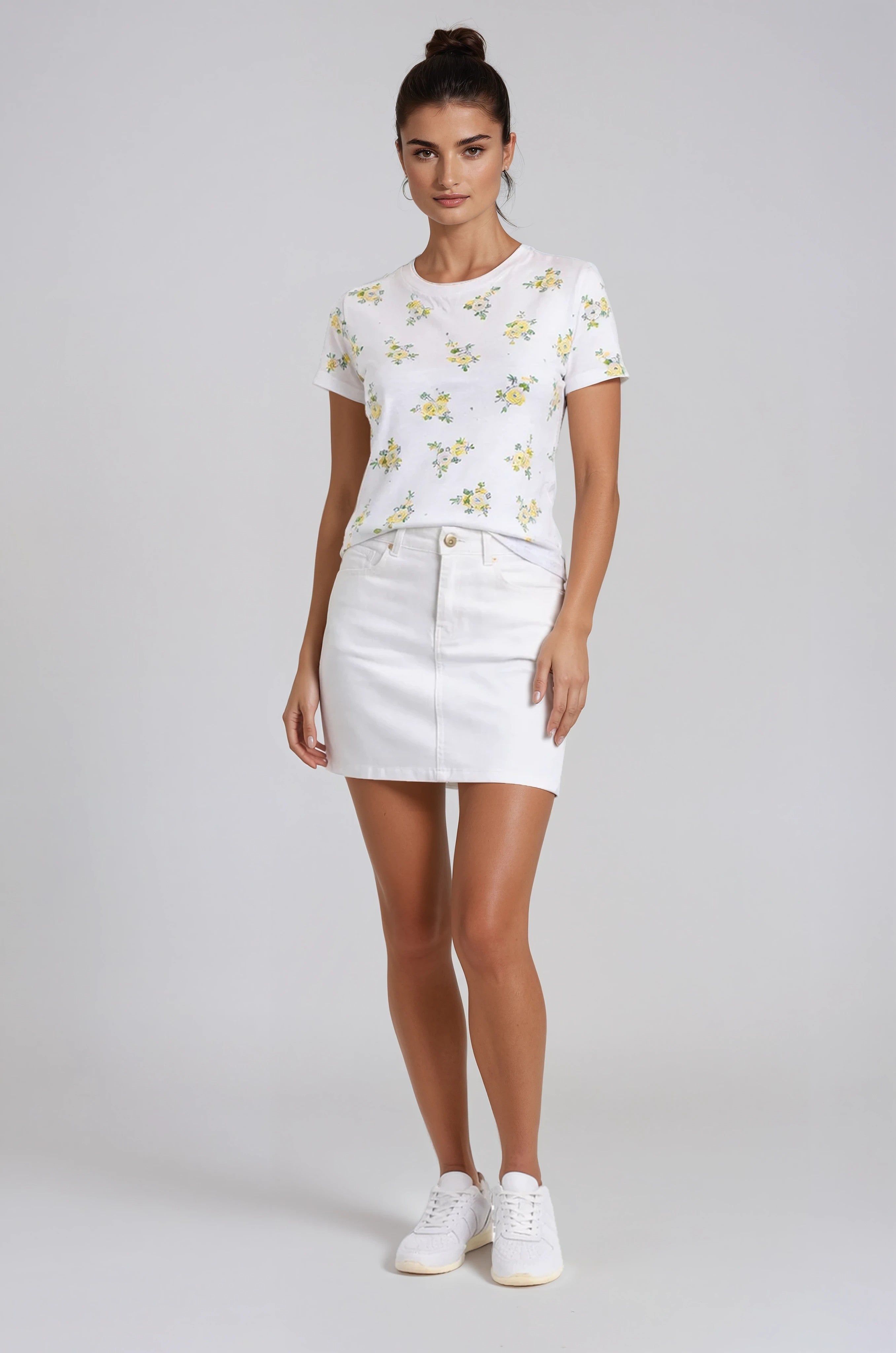 Bright White Premium Denim Skort | Carreli Jeans®