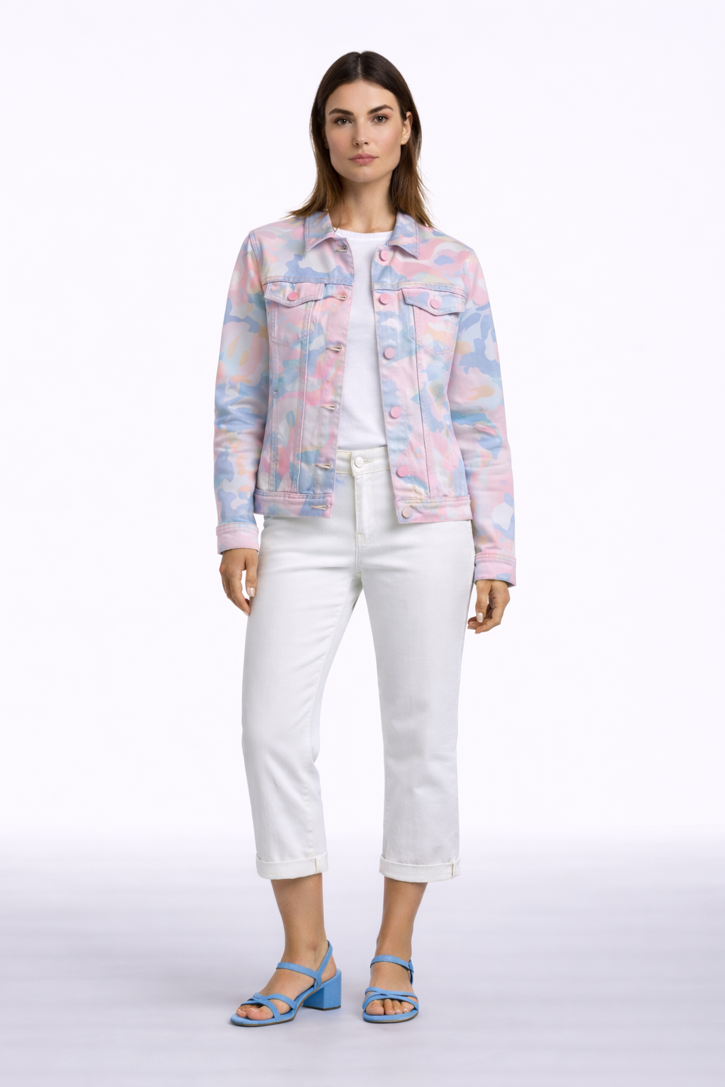 Floral Print Stretch Denim Jacket – Classic Fit | Carreli Jeans®