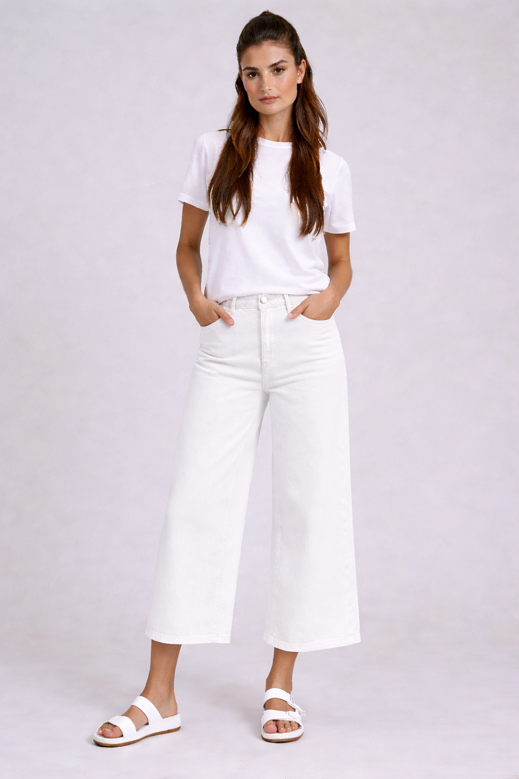 Premium Denim Gaucho in Bright White | Carreli Jeans®