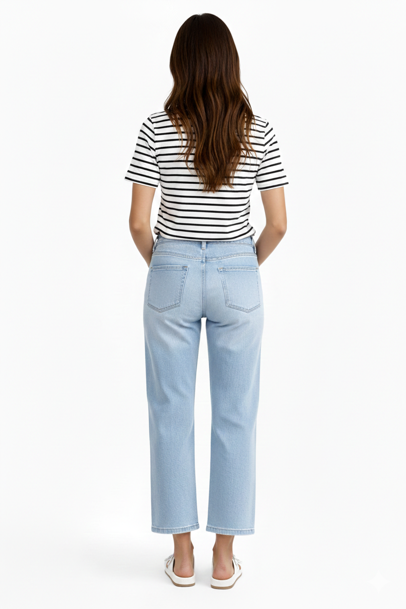 Bleach Wash Premium Denim Ankle Kick Flare | Carreli Jeans®