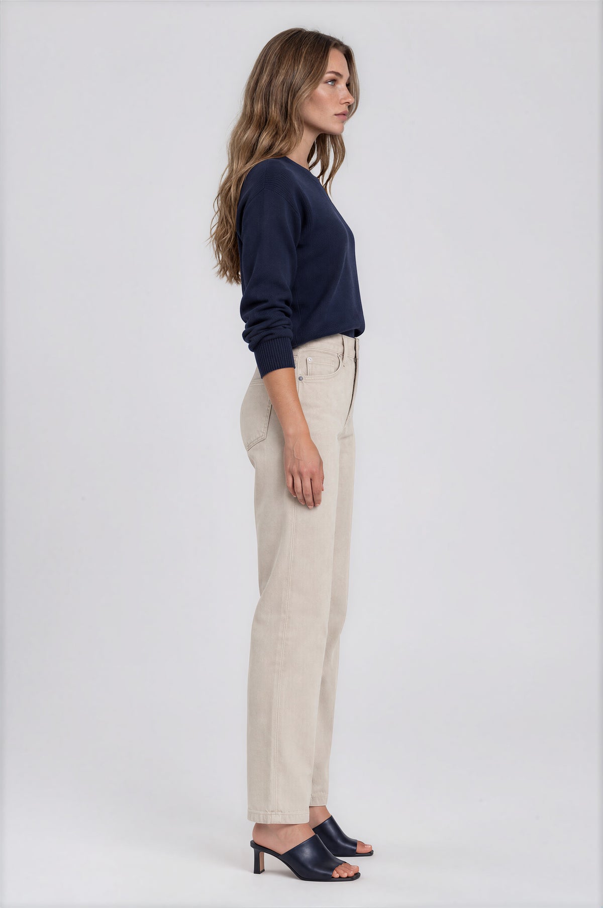 5-Pocket Straight Leg Corduroy Pant in Beige | Carreli Jeans®
