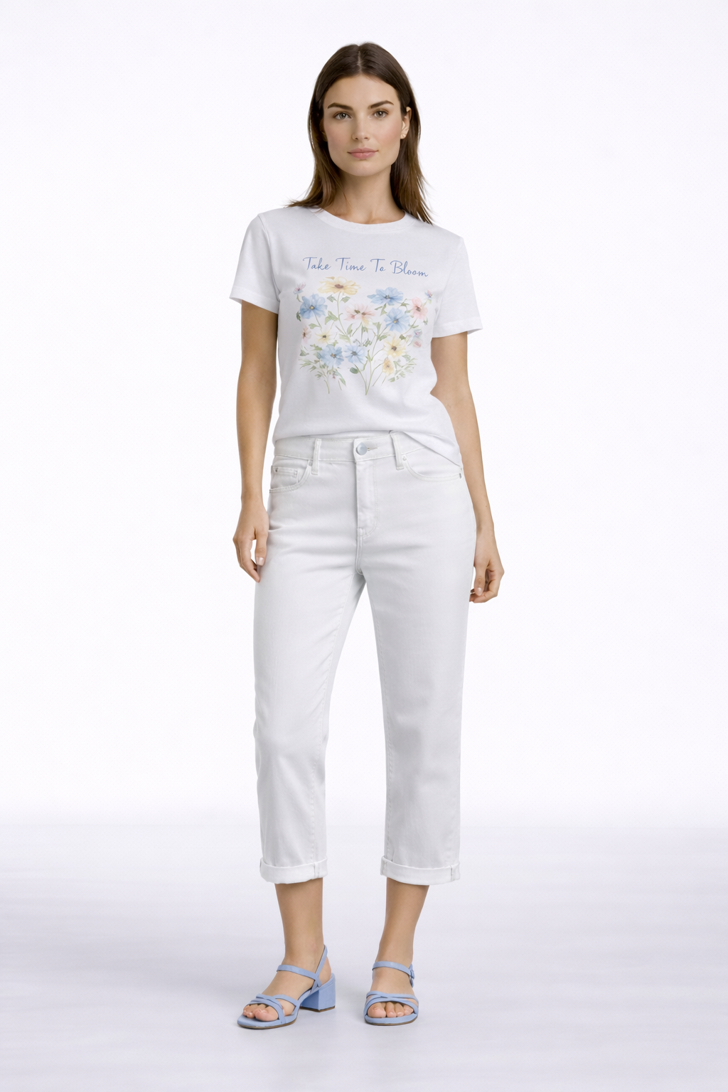 Bright White Stretch Denim Capri – Classic Fit | Carreli Jeans®