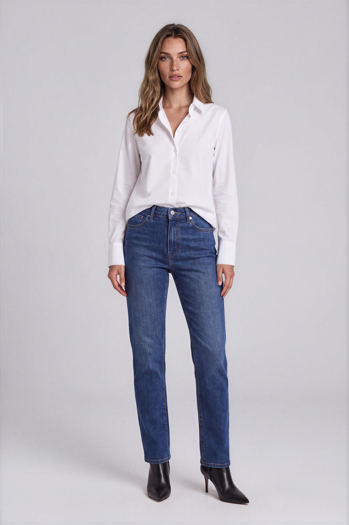 Premium Medium Blue Denim Straight Leg | Carreli Jeans®