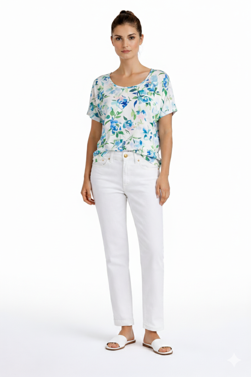 White Denim Wash Premium Denim Straight Leg | Carreli Jeans®