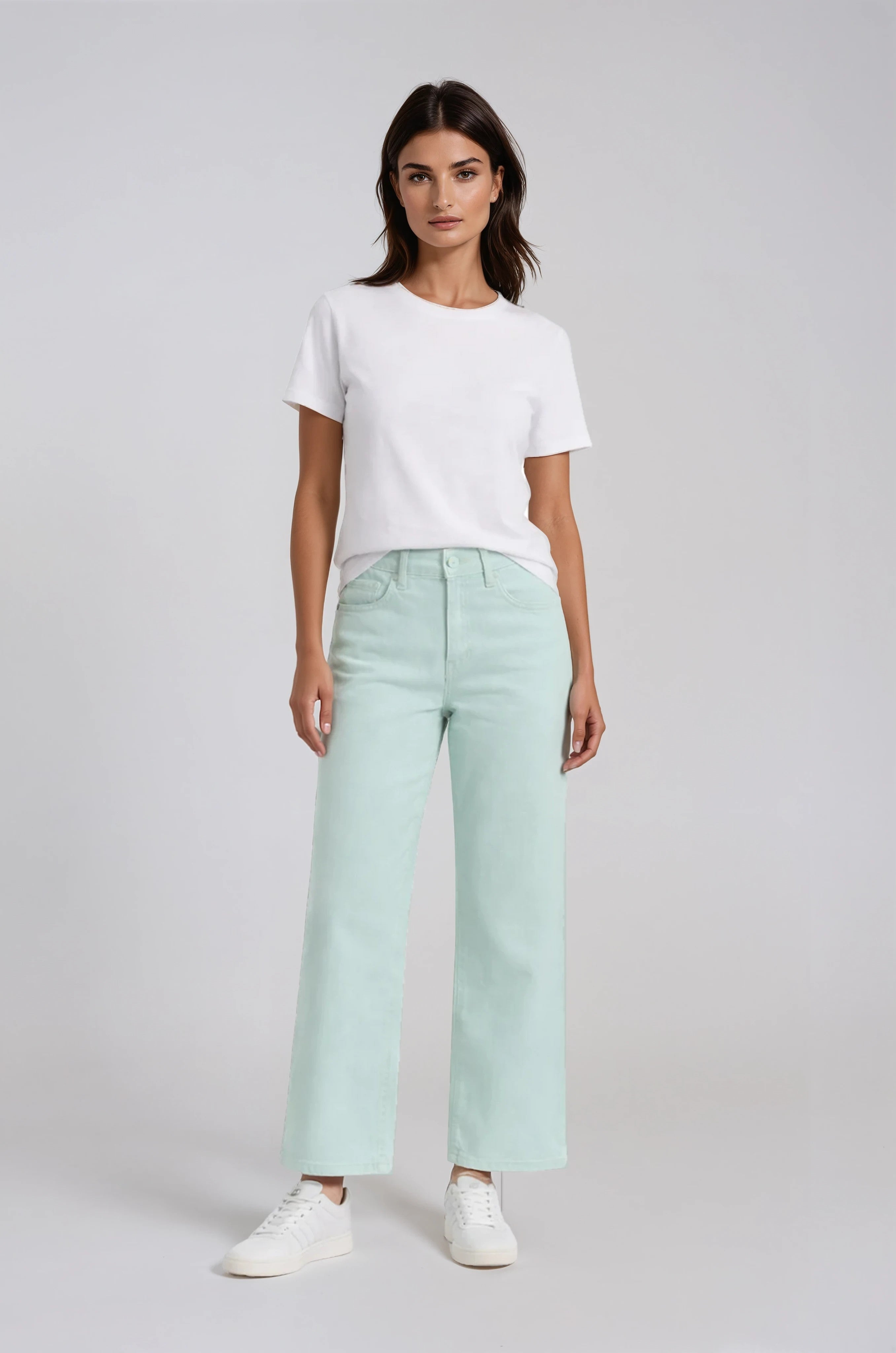 Premium Denim Ankle Kick Flare in Misty Jade | Carreli Jeans®