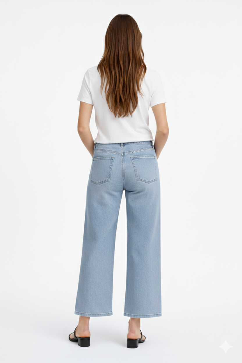 Bleach Wash Premium Denim Gaucho Leg | Carreli Jeans®