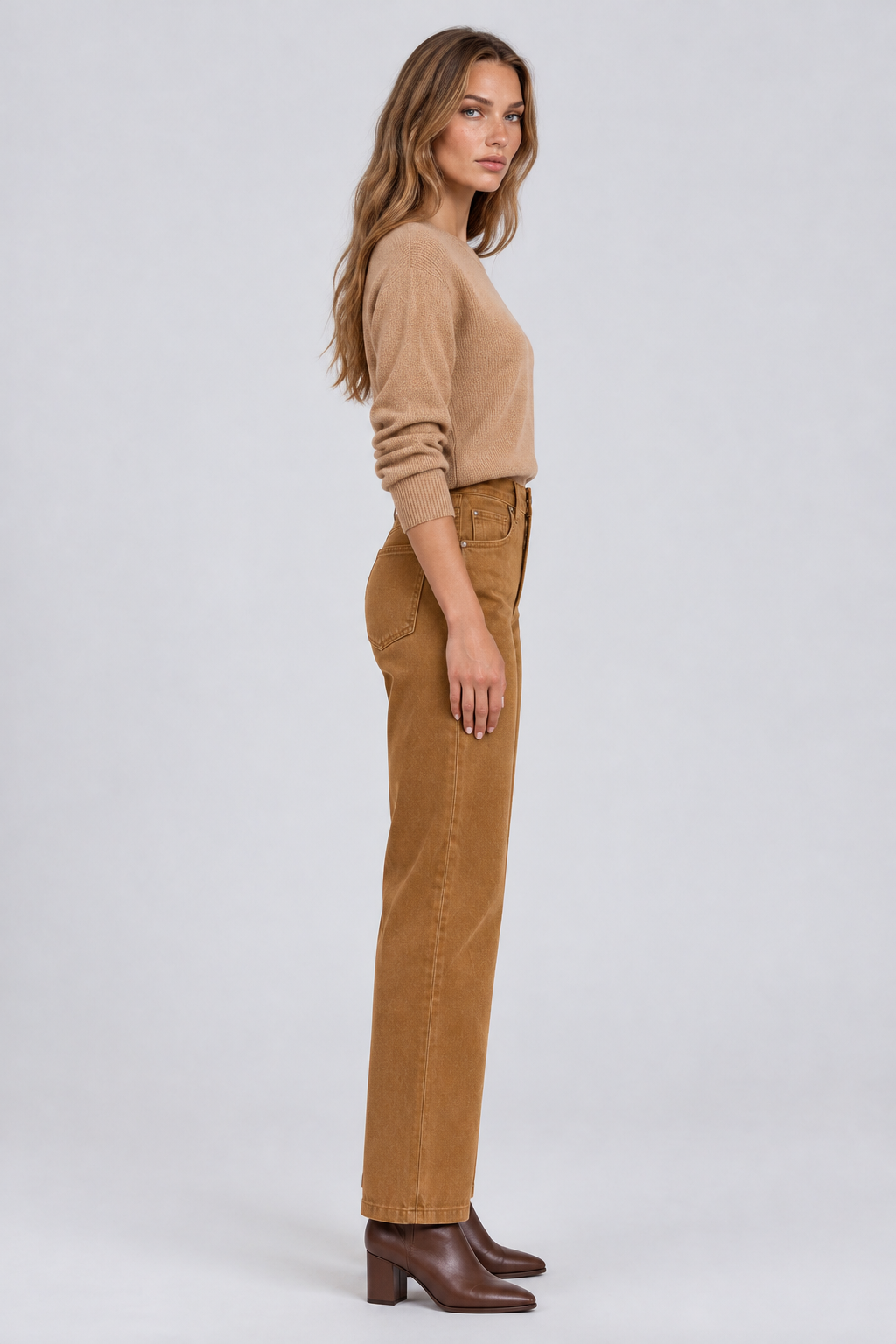 5-Pocket Straight Leg Corduroy Pant in Maple | Carreli Jeans®