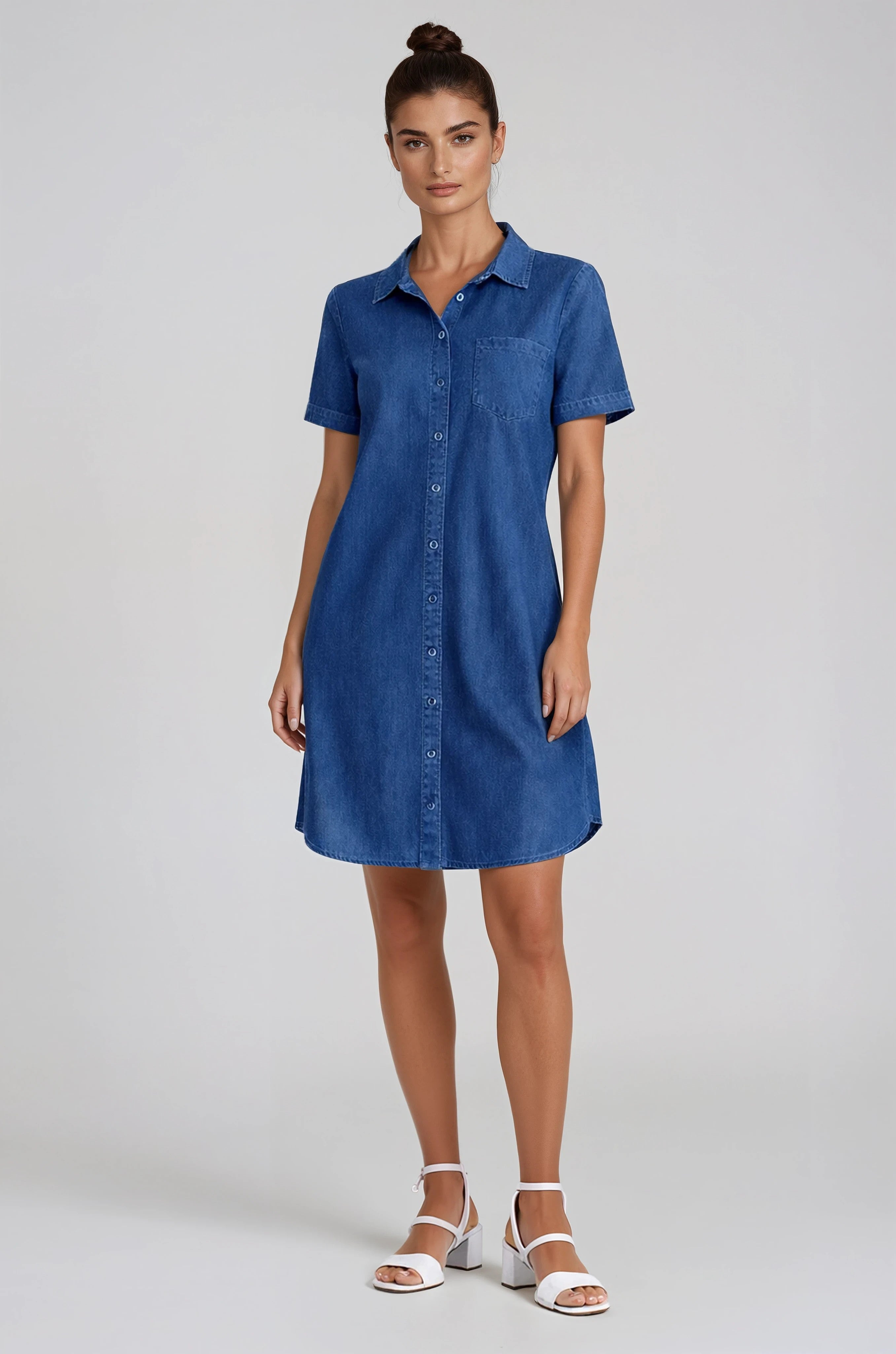 Carreli® Tencel Midi Dress – in Stone Denim