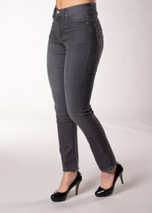 Angela High Rise Straight Leg in Grey Denim