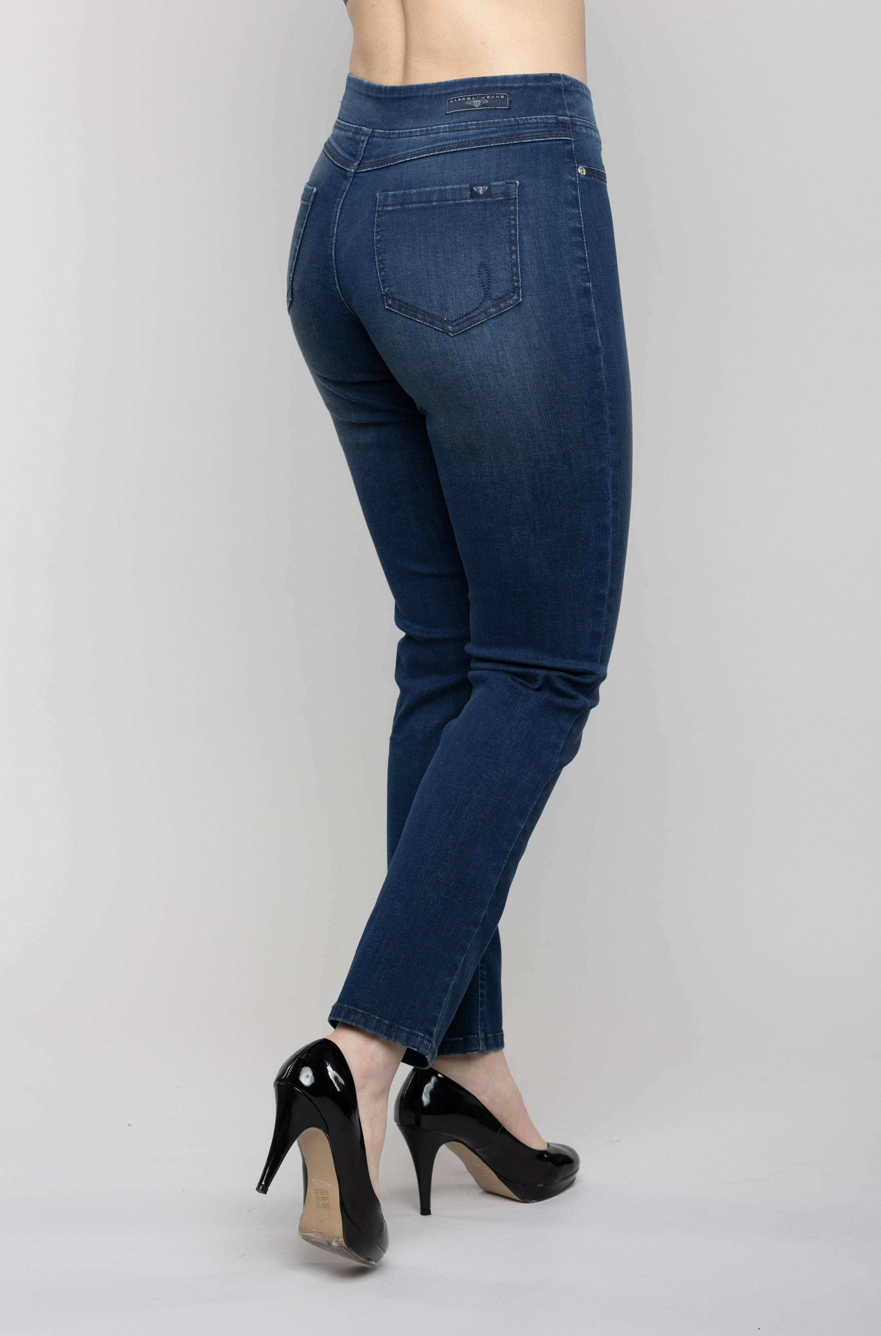 Carreli Jeans® | Angela Fit Straight Leg Pull-On in Blue Black Wash