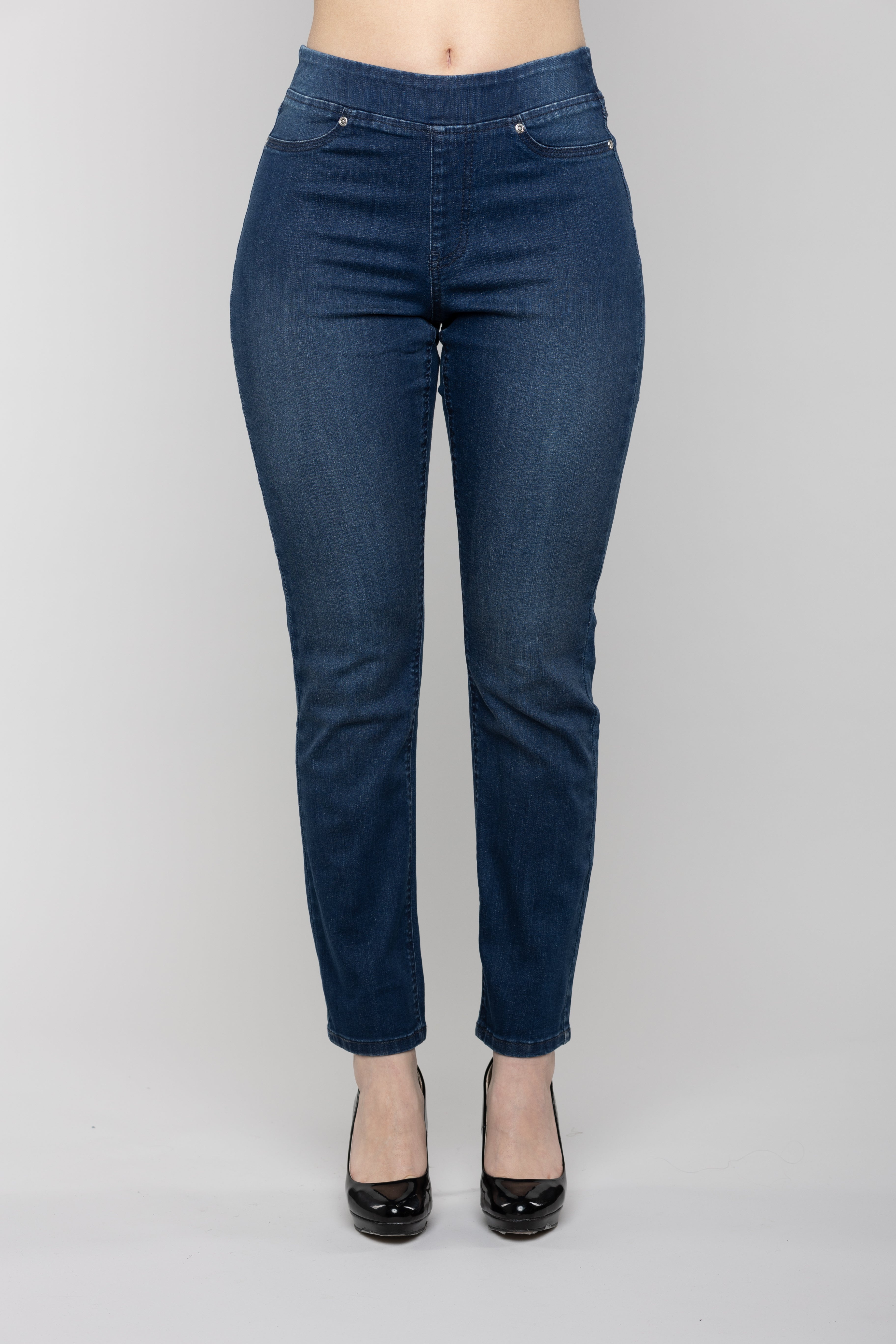 Carreli Jeans® | Angela Fit Straight Leg Pull-On in Blue Black Wash