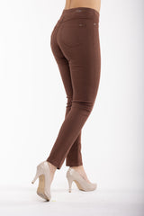 Angela Slim Leg Pull-On in Moka French Terry Knit