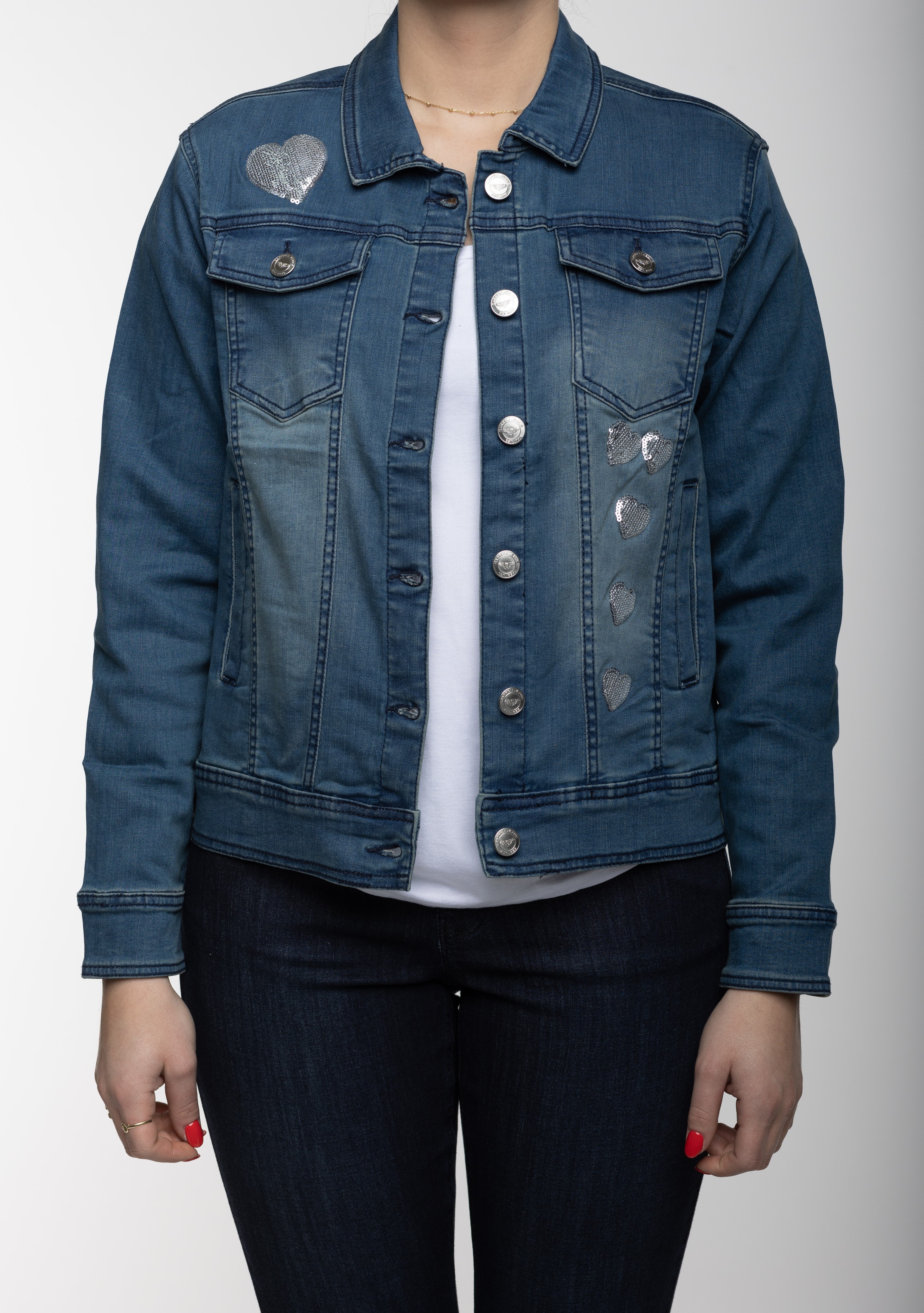 Carreli Jeans® | Denim Jacket with Heart Sequence