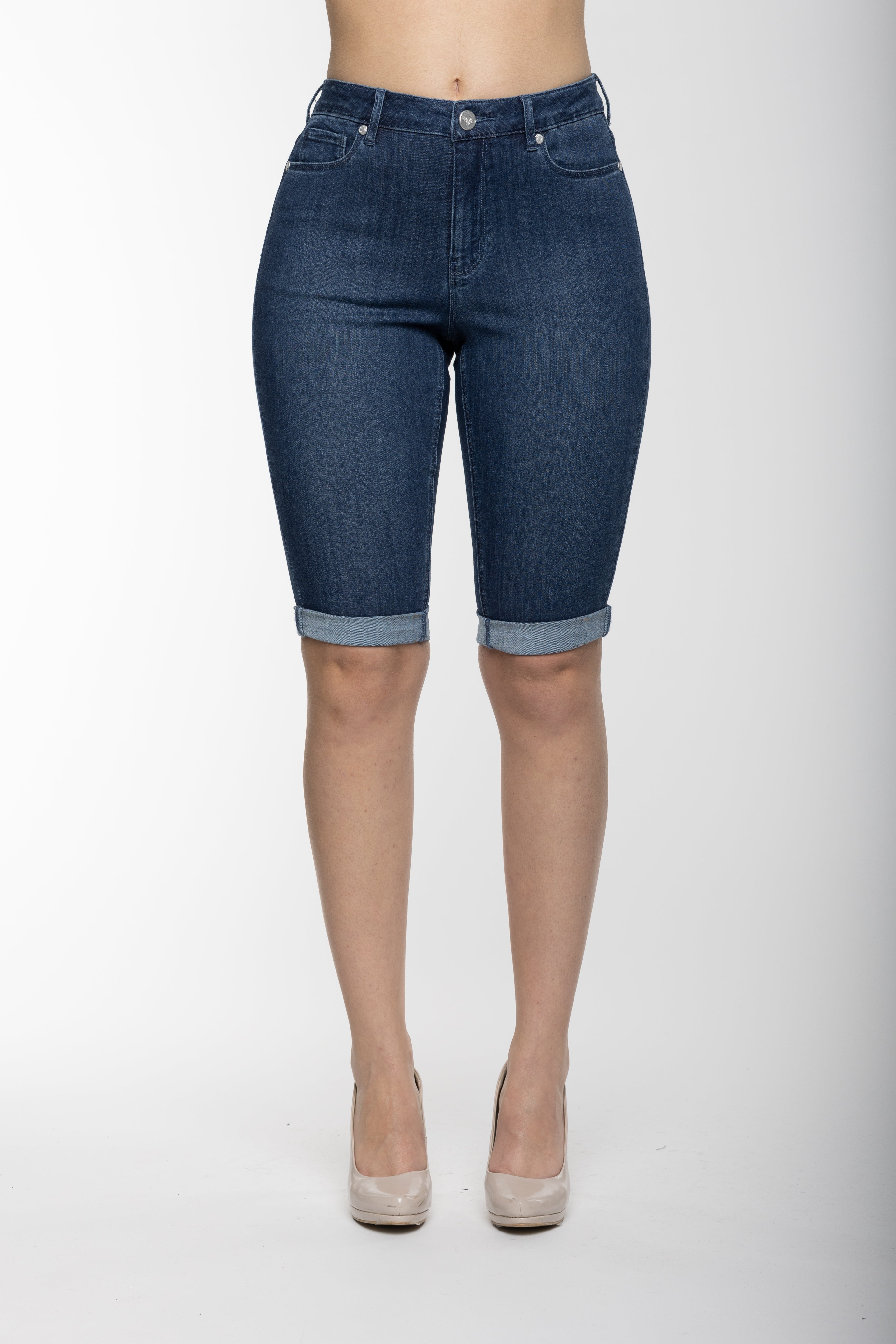 Carreli Jeans® | Premium Angela Fit 5 Pocket Bermuda in Stone Wash