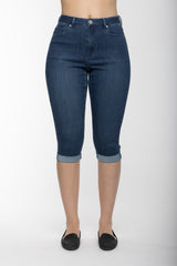 Carreli Jeans® | Premium Angela Fit 5 Pocket Capri in Stone Wash