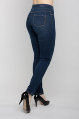 Carreli Jeans® | Angela Fit Straight Pull-On in Dirty Wash with Contrast Stitching