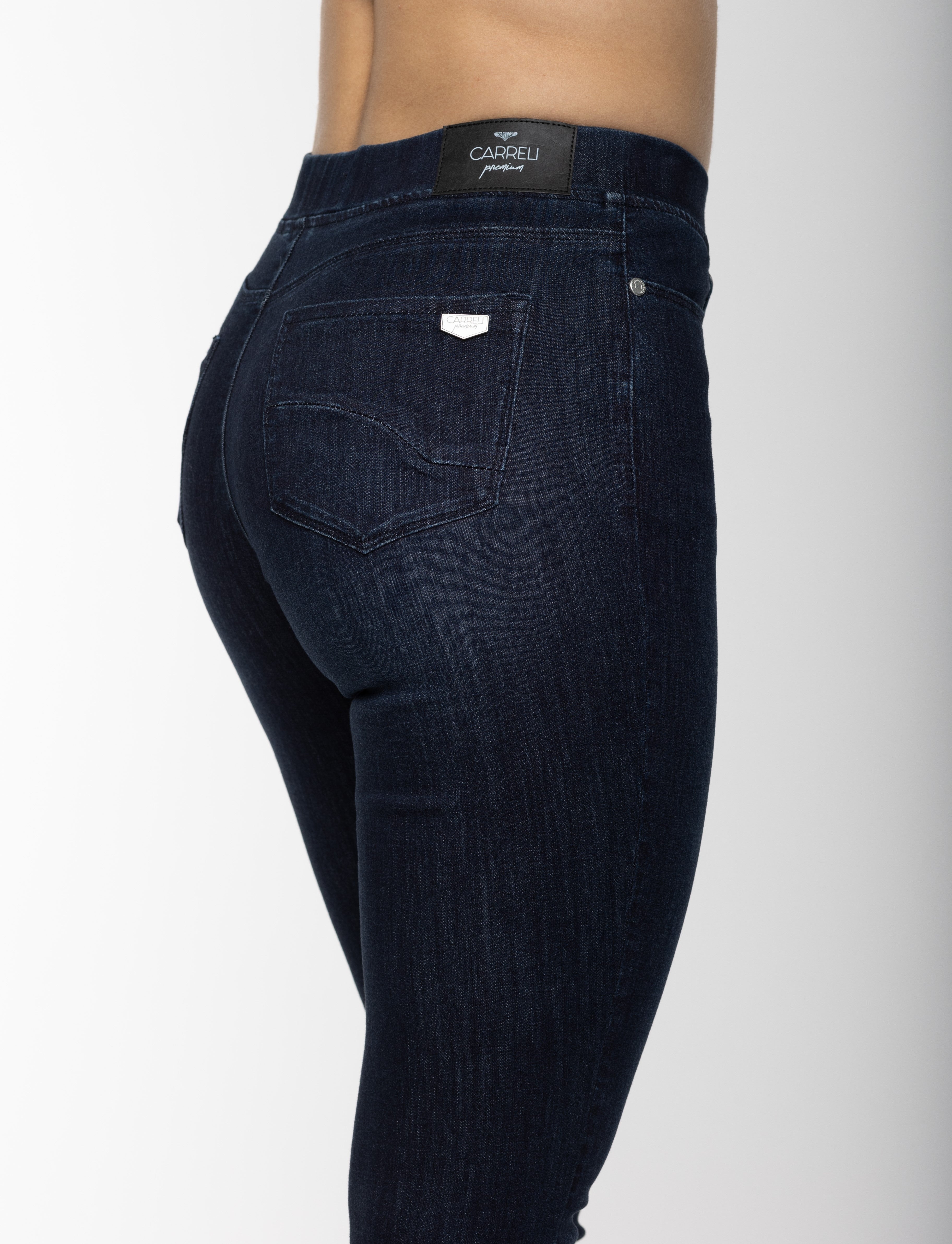 Carreli Jeans® | Premium Angela Fit Ankle Leg Length Pull-On in Dark Stone Wash