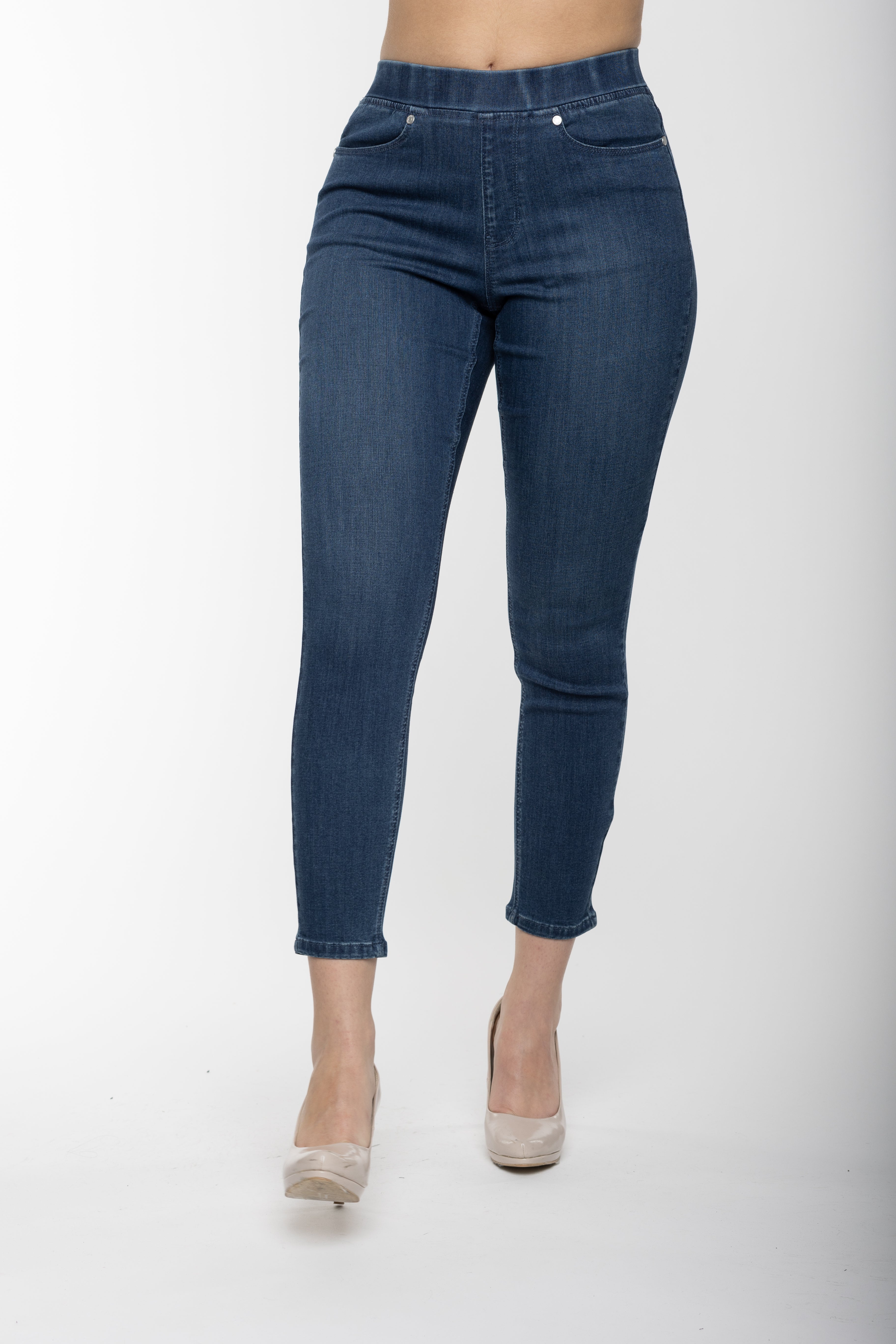 Carreli Jeans® | Premium Angela Fit Ankle Leg Length Pull-On in Stone Wash