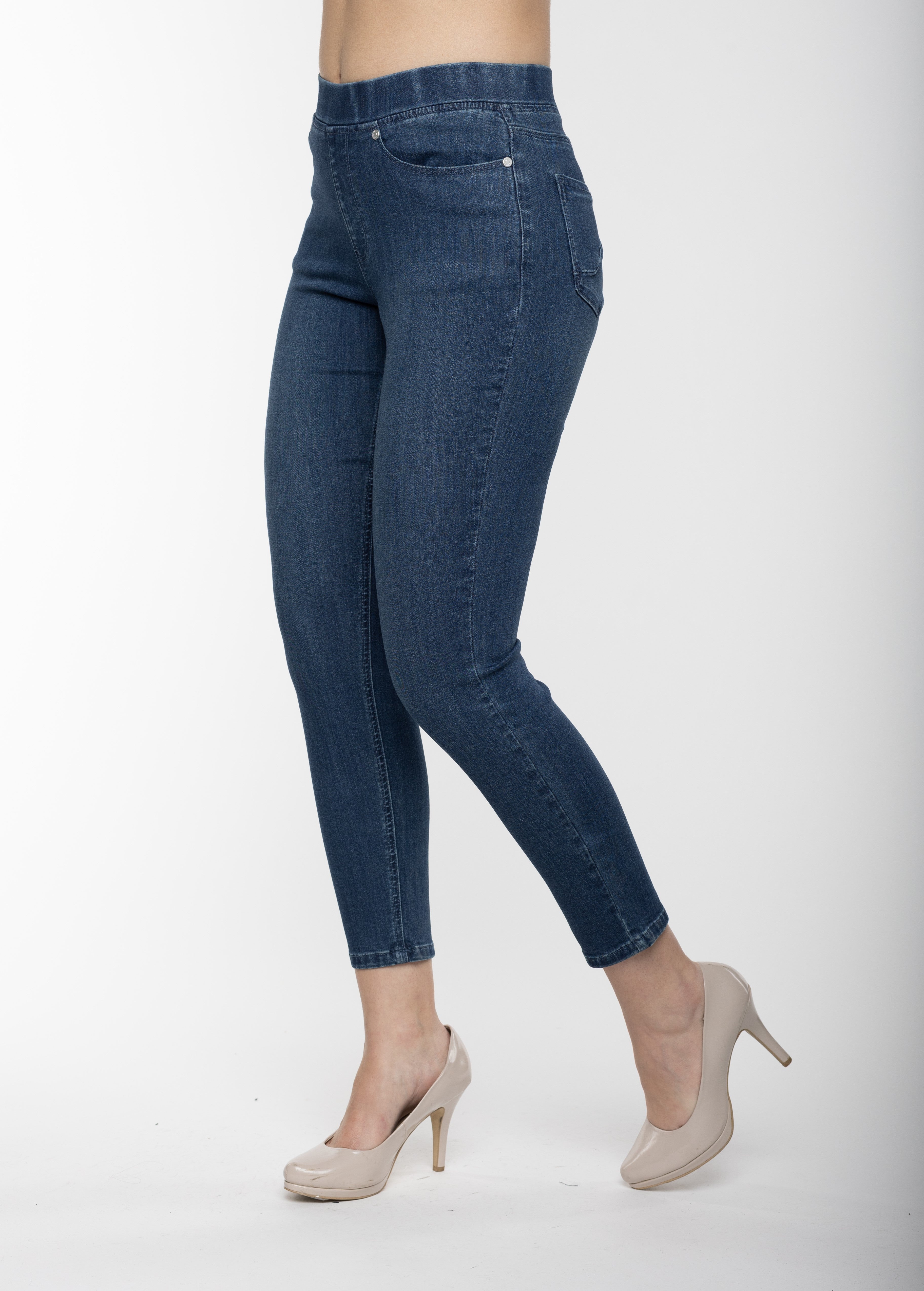 Carreli Jeans® | Premium Angela Fit Ankle Leg Length Pull-On in Stone Wash